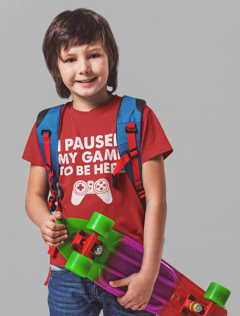 I Paused My Game to Be Here Shirt Funny Gift for Gamer Youth Kids T-Shirt