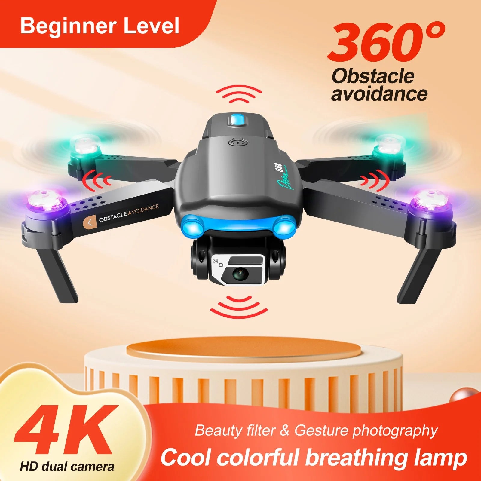 Mini Drone with Camera, 1080P HD FPV Foldable Drone with Carrying Bag, 3 Batteries, One Key Close, Altitude Hold, 3 Speeds, Toys Gifts for Kids, Adults, Beginner