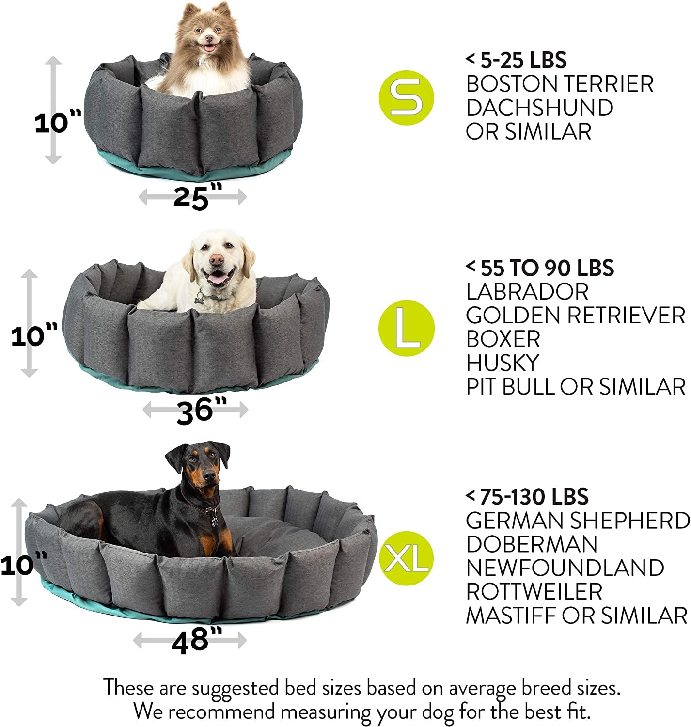 Deluxe Hyperlock Durable Dog Beds-Deep Sleep (Donut Dog Beds with Washable Dog Bed Covers) [Orthopedic Dog Beds & Calming Dog Beds] Multiple Size Options Available