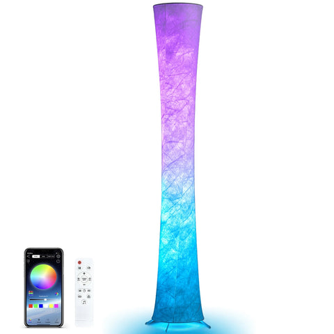 Soft Light LED Floor Lamp RGB Color Changing 61'' Modern Tall Lamp, Smart Standing Lamp with Remote Control and APP Control for Living Room, Bedroom and Game Room