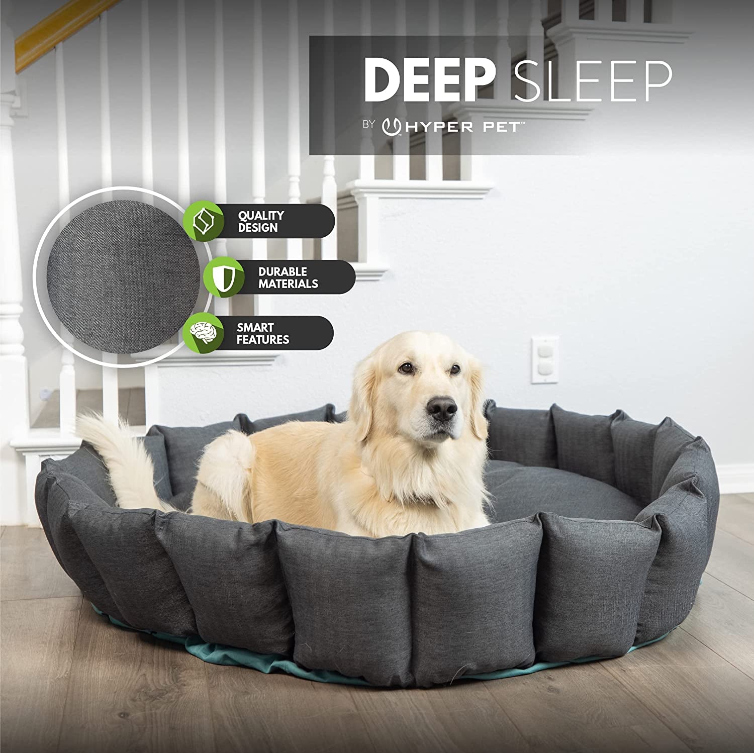 Deluxe Hyperlock Durable Dog Beds-Deep Sleep (Donut Dog Beds with Washable Dog Bed Covers) [Orthopedic Dog Beds & Calming Dog Beds] Multiple Size Options Available